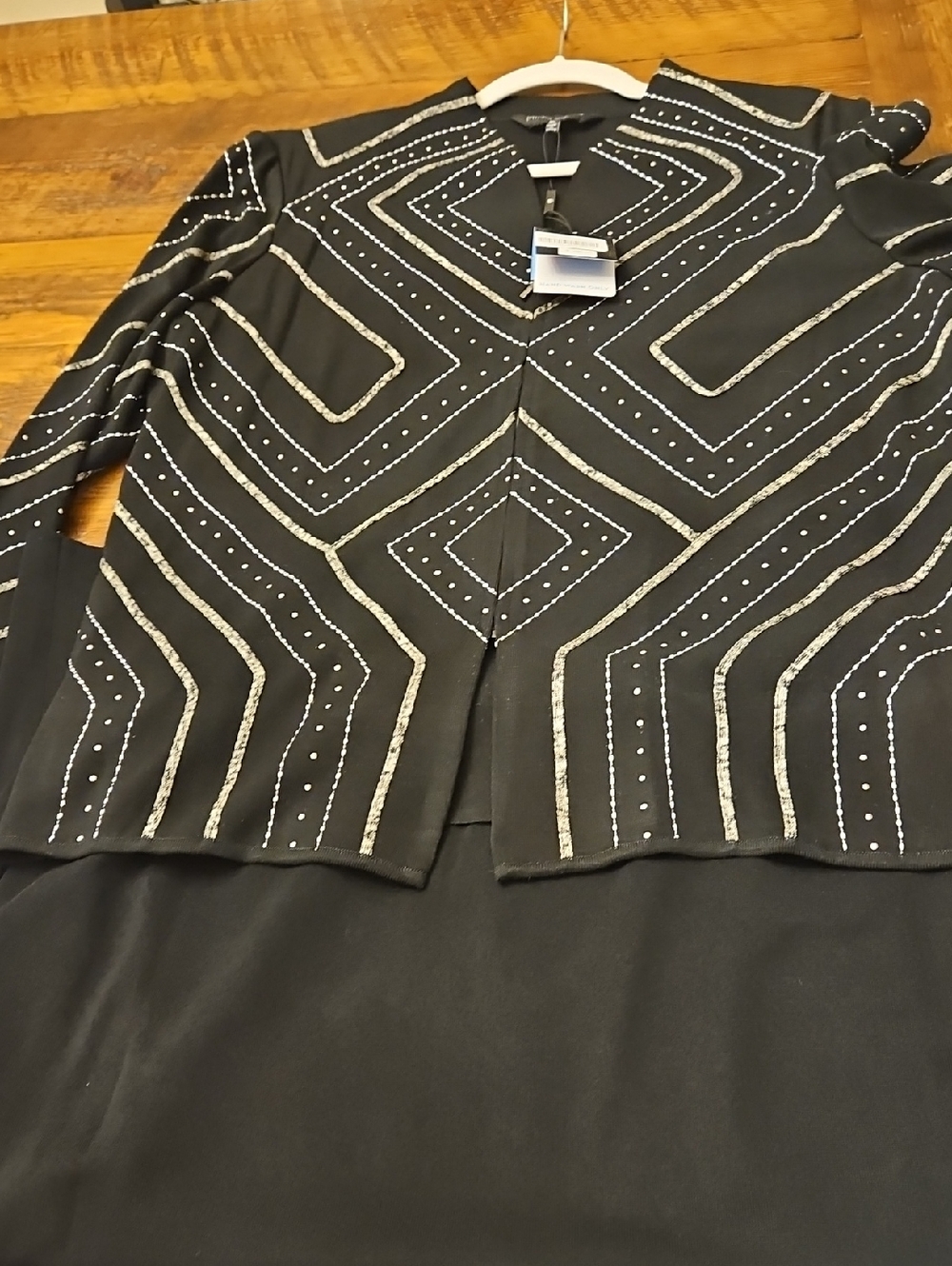Nwt Ming Wang Black Ribbed Knit Top And Skirt - Picture 15 of 16